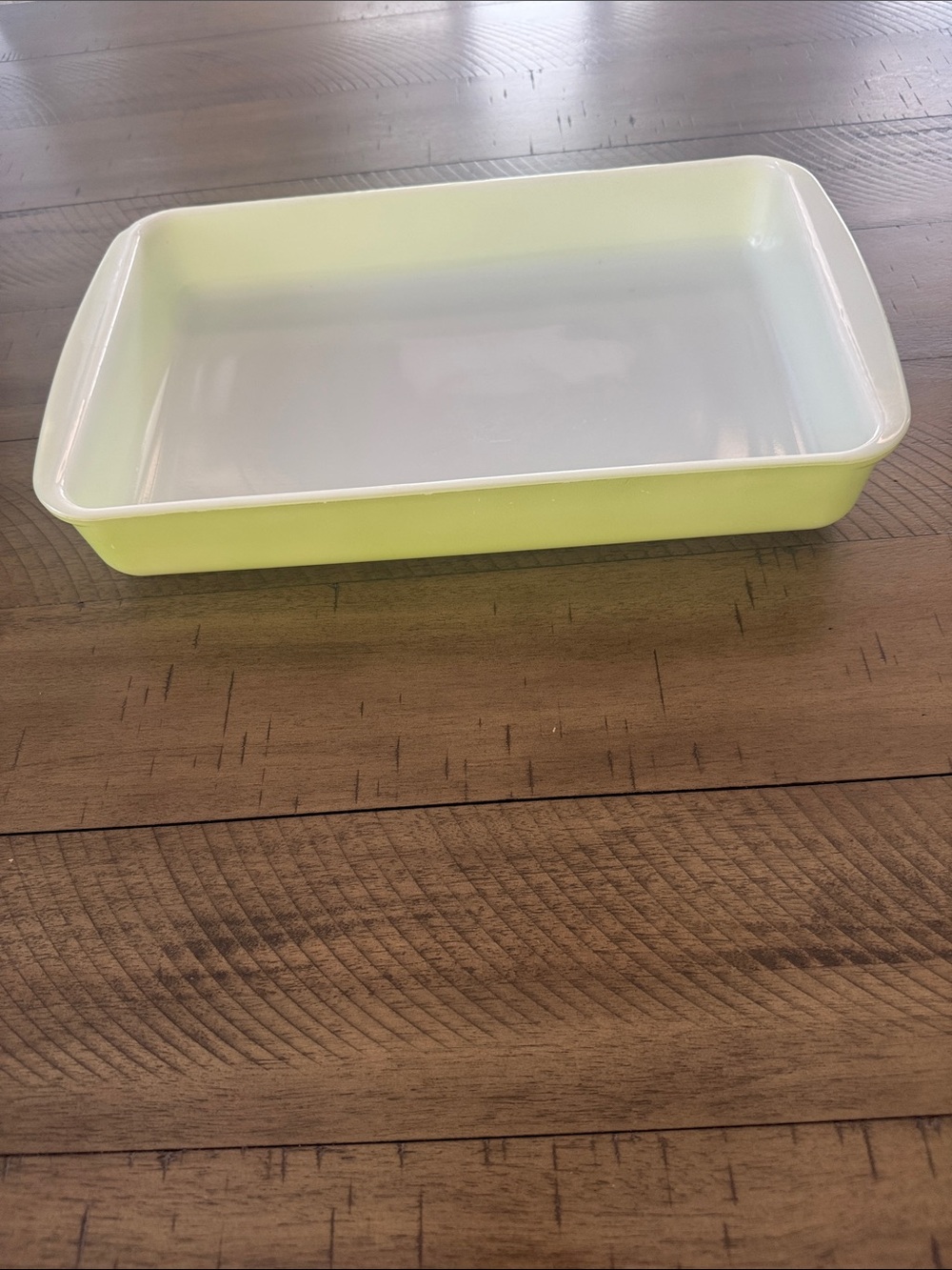 Pyrex Lime Rectangular Baking Dish with White Interior